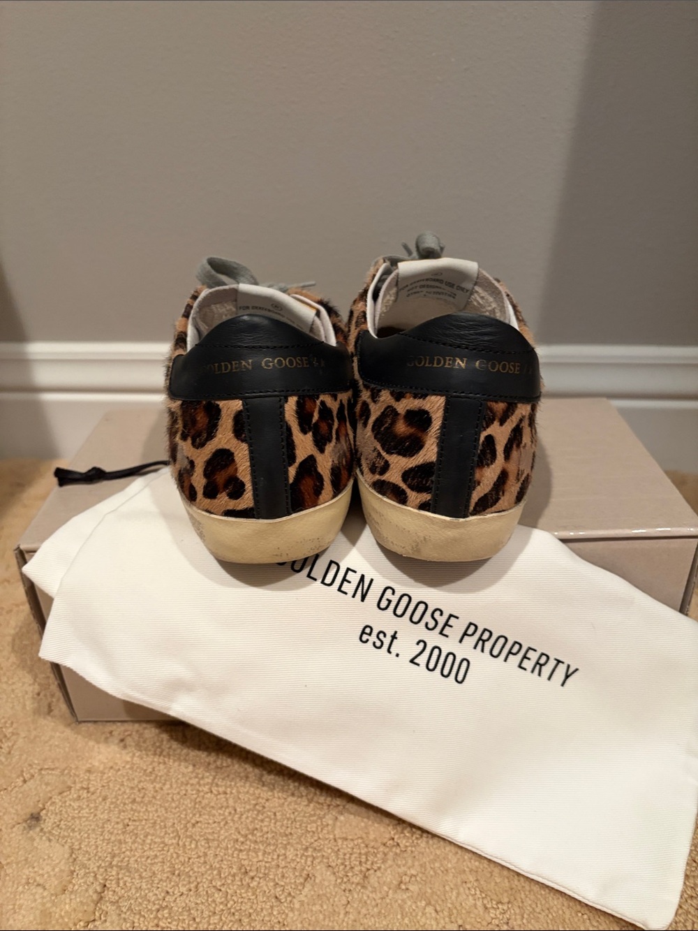 Golden Goose Leopard-Print Superstar Sneakers - Brown, Black & Gray - Picture 4 of 6